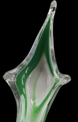 HTF BEAUTY! Italian Murano Art Glass Centerpiece Fratelli Toso MCM Green White - Thumbnail 7