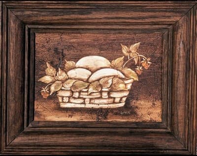 Vintage Original Signed Oil Painting 1960's Still Life Strawberry Basket 8x10