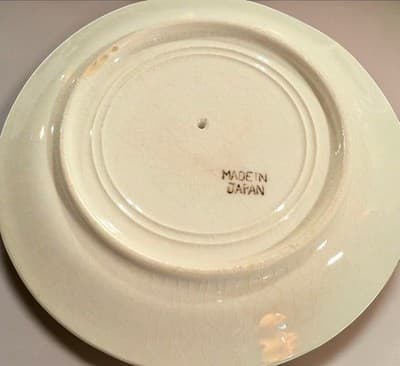 Vintage Jelly Jar Pot w/ Attached Plate & Rose Lid Cream Pineapple Texture Japan - Thumbnail 5