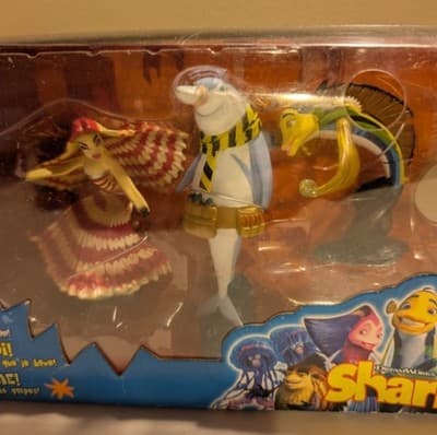 RARE 2004 Hasbro Shark Tale 6-Figure Set MISB New Oscar Lola Dolphin Lenny Luca - Thumbnail 3