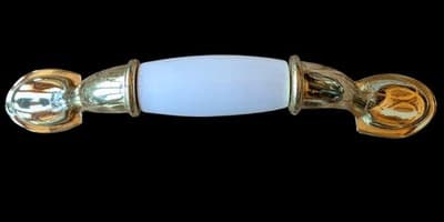 ​[SET OF 36] Vintage French Provincial 3" Ceramic & Brass Cabinet Pulls - Thumbnail 9