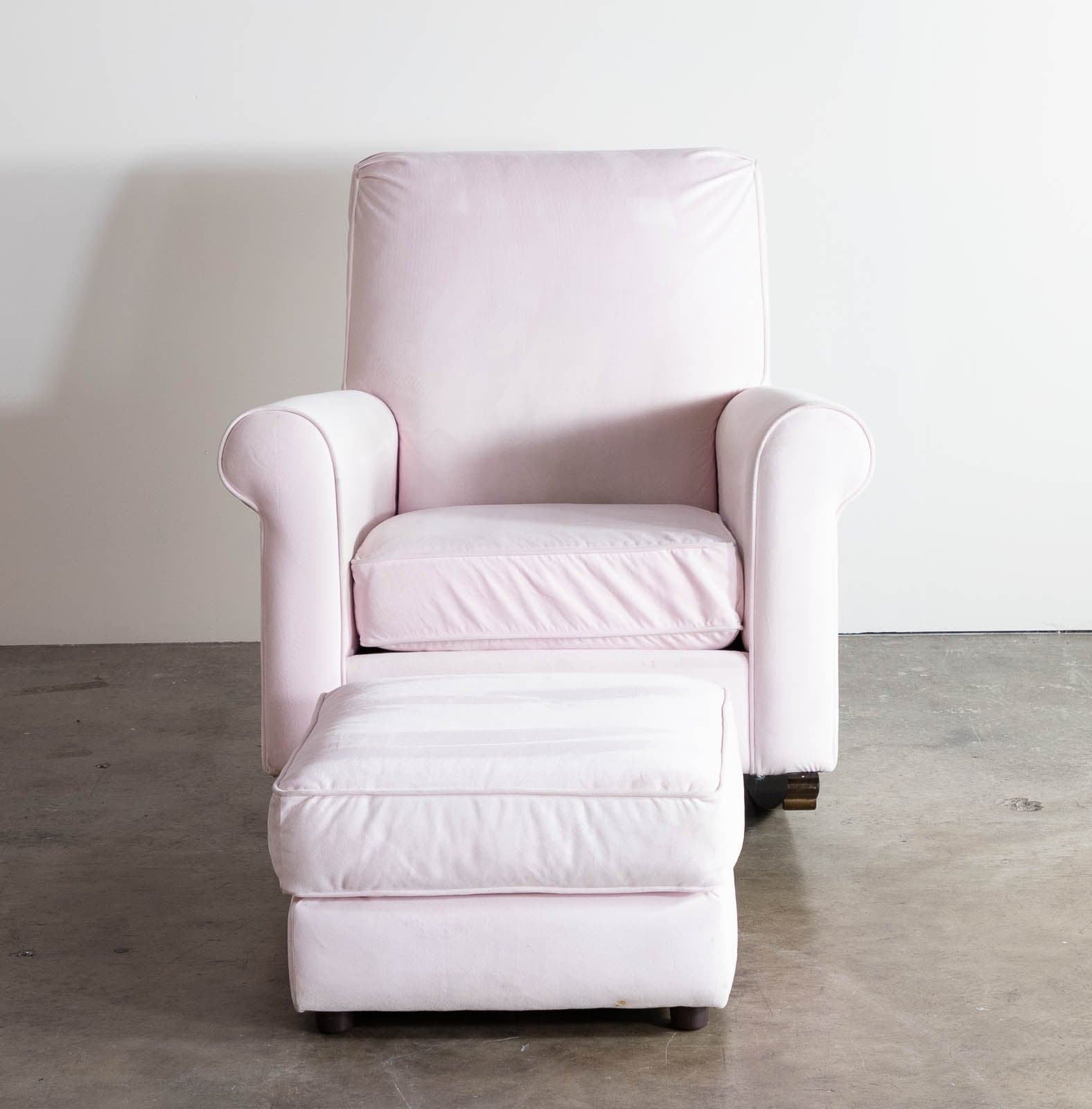 Pottery Barn Kids Rocker with Ottoman, Pink - Thumbnail 6