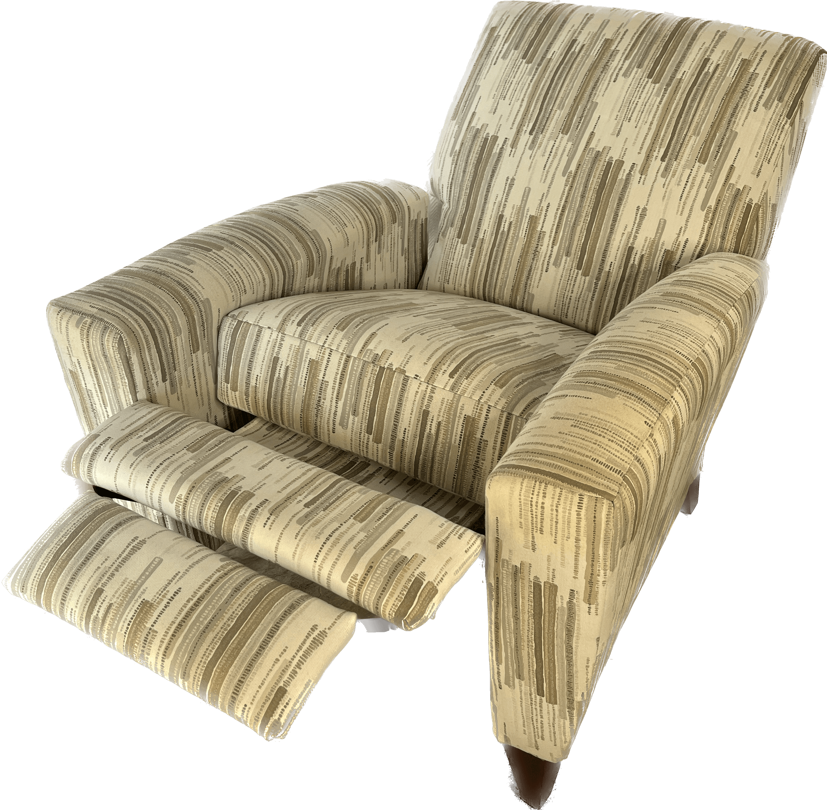 Scarlett Cobblestone Beige and Gray Push Back High Leg Recliner - Thumbnail 2