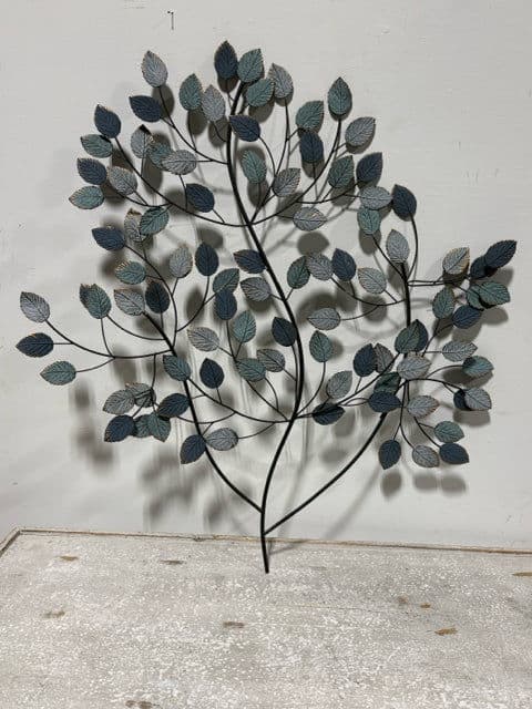 Metal Blue Leaf Wall Decor - Thumbnail 2