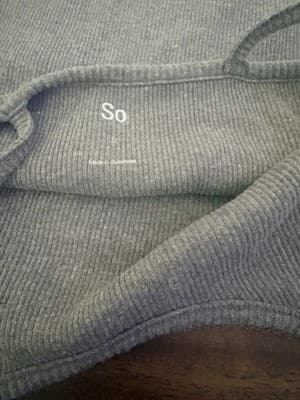 So Women's Gray Ribbed One Piece Camisole Regular Size S - Thumbnail 4