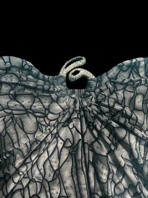 Gray Black Abstract Strapless Ruched Beaded Bodycon Dress Party Women Short - Thumbnail 3