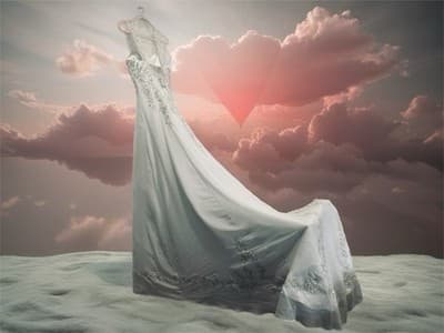 S Satin A-Line Cap Sleeve Wedding Dress White Size 10 Scoop Neck Train - Thumbnail 3