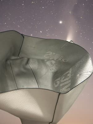 Victoria's Secret White Tote Bag with Silver Tassel and Logo - Thumbnail 4