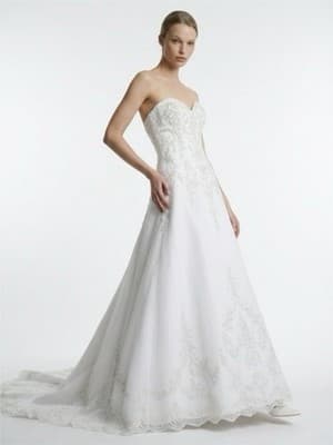 S Satin A-Line Cap Sleeve Wedding Dress White Size 10 Scoop Neck Train - Thumbnail 18