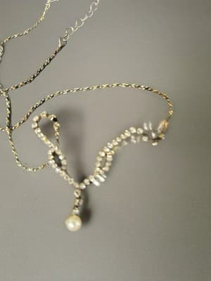 David's Bridal Pearl Necklace & Earrings Set Gold Tone Round White Wedding - Thumbnail 4