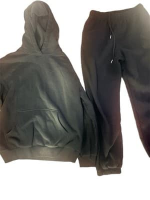 Sunbs Black Fleece Pullover Hoodie & Sweatpants Set Women's Size M Hooded - Thumbnail 7