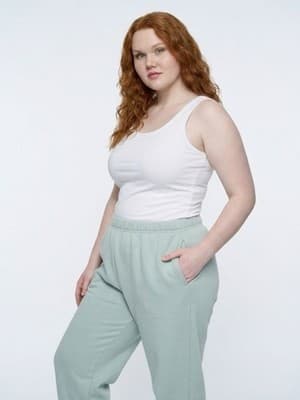 Sunbs Women's Light Green Jogger Pants M Elastic Waist Drawstring Tapered - Thumbnail 5