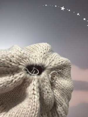 Women's Acrylic Knit Beanie Hat Set, Black Ivory Beige, One Size, Stretch - Thumbnail 6