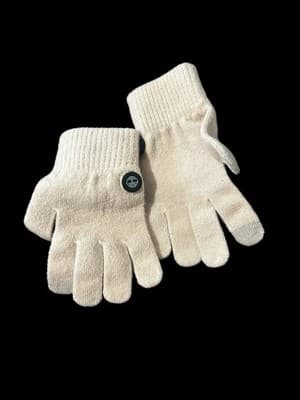 Timberland Beige Knit Scarf, Hat & Gloves Set with Logo for Women - Thumbnail 2
