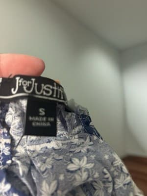 J for Justine Blue White Floral Halter Sundress Strappy Cotton S Bohemian - Thumbnail 4