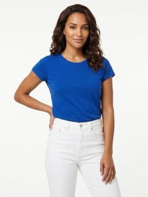 No Boundaries Women's Basic Cotton Short Sleeve T-Shirt XS XXS Blue Black Green - Thumbnail 10