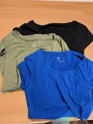 No Boundaries Women's Basic Cotton Short Sleeve T-Shirt XS XXS Blue Black Green - Thumbnail 2