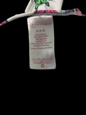 No Boundaries Girls Butterfly Print Bikini Swim Set White Multicolor S M - Thumbnail 3