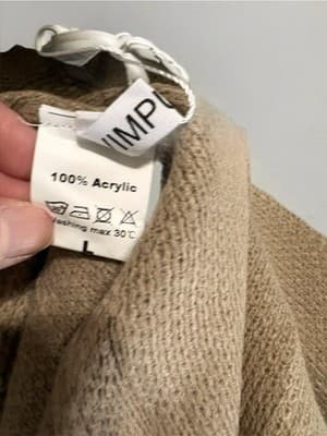 VIMPUNEC Beige Knit 100% Acrylic Button Cardigan Sweater L Women - Thumbnail 5