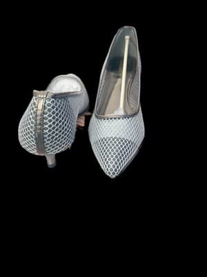 DUNION Textured Geometric Pointed Toe Pumps Dark Grey Women's Size 8.5 M - Thumbnail 3