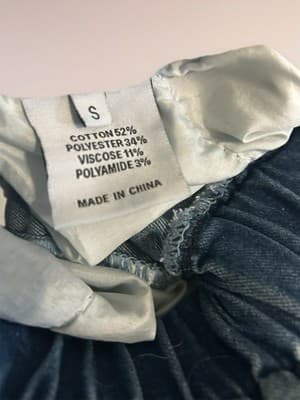 Women's Wide-Leg Denim Jeans Drawstring Waist 5-Pocket Design Blue - Thumbnail 5