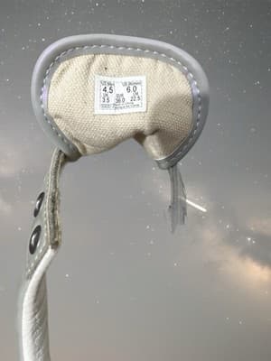 VANS Gray Leather Sneakers Kids US Size 4.5 Casual Solid Logo - Thumbnail 5