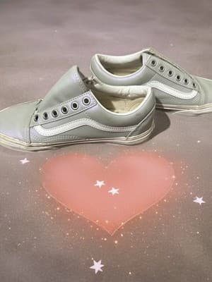 VANS Gray Leather Sneakers Kids US Size 4.5 Casual Solid Logo - Thumbnail 3