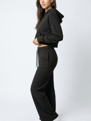 RedFinch Women's Tracksuit Set Dark Black Hoodie & Pants M - Image 1