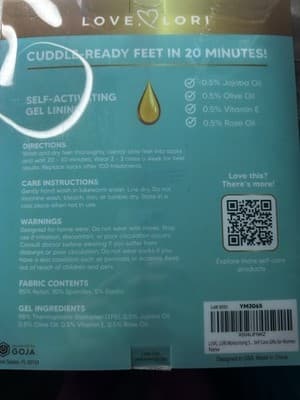 Love, Lori Moisturizing Gel Socks Blue Large Rose Scent Self-Activating Gel - Thumbnail 2