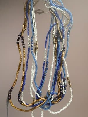 Multicolor Handmade Beaded Glass Necklace - Thumbnail 2