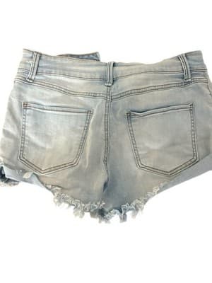 Rewash Jean Womens Juniors Shorts Cut Off High Rise Real Curve Button Distressed - Thumbnail 3