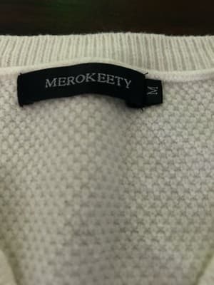 MEROKEETY White Knit Pants and Sweater Set for Women Regular Size M - Thumbnail 3