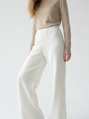MEROKEETY White Knit Pants and Sweater Set for Women Regular Size M - Thumbnail 5