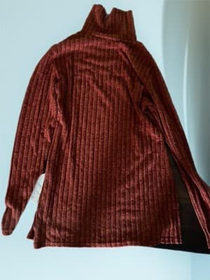 Brown Knit Turtleneck Pullover Women's Top L Long Sleeve - Thumbnail 2