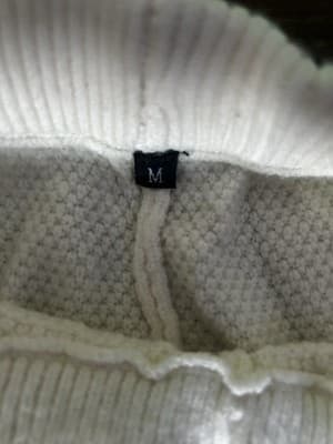 MEROKEETY White Knit Pants and Sweater Set for Women Regular Size M - Thumbnail 4