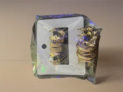 Gold Tone Metal Hoop Earrings Set, Round Shape, Continuous Hoop Closure - Thumbnail 2