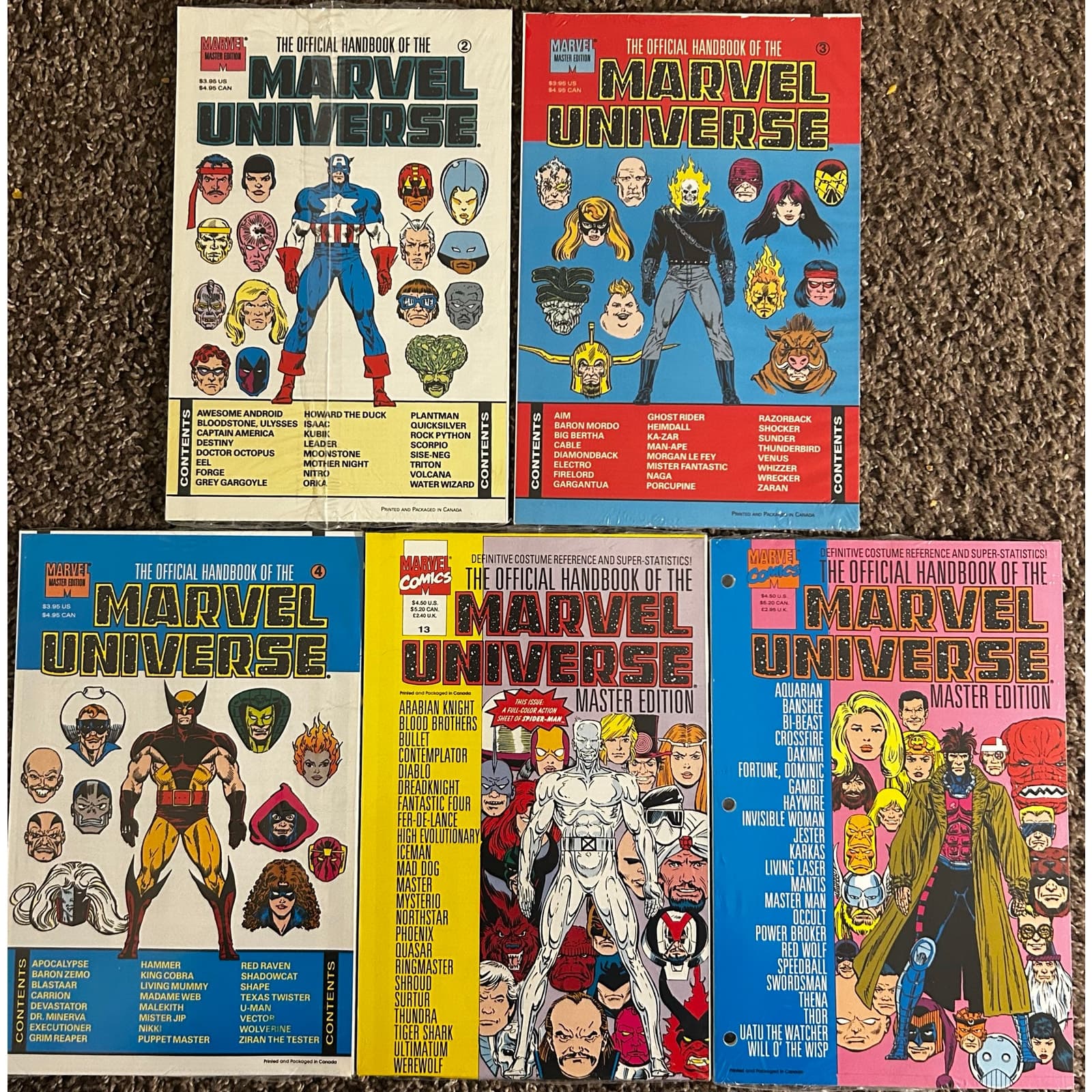 Official Handbook To The Marvel Universe Master Edition (1990 Marvel) Lot of 5 - Image 1