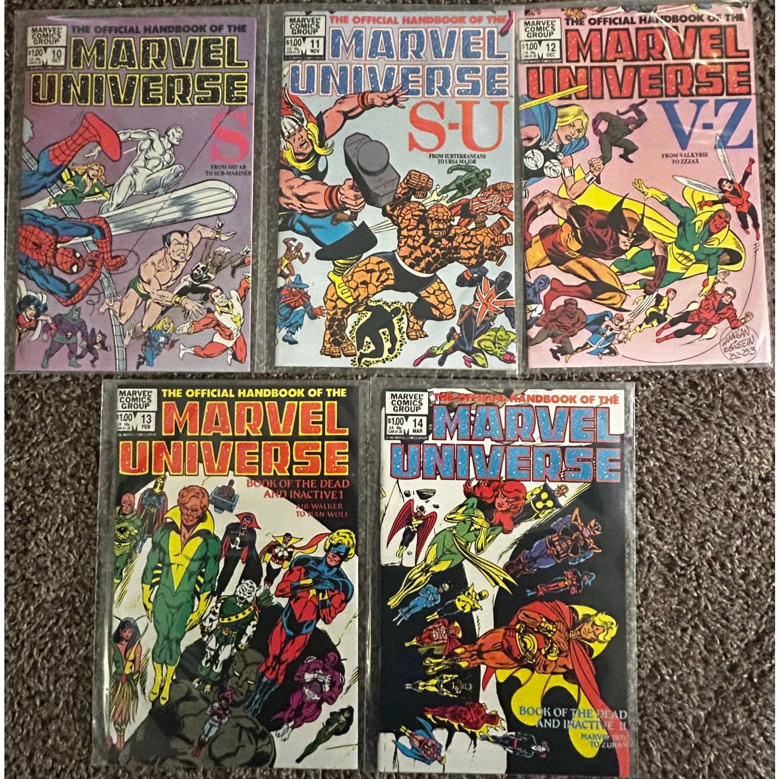 Official Handbook To The Marvel Universe #10,11,12,13,14 (1983 Marvel) Lot of 5 - Image 1
