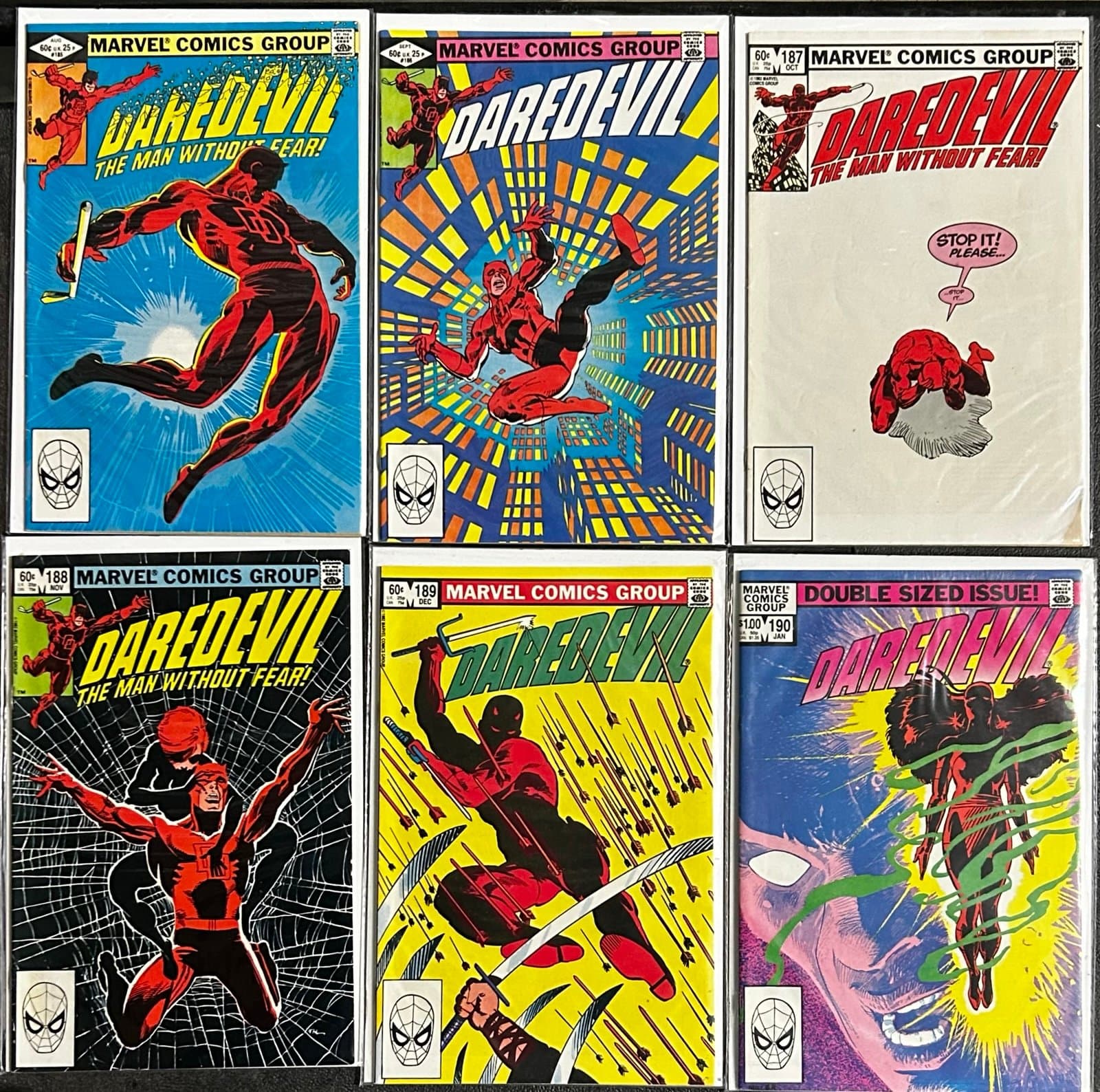 Daredevil #185 - 190 (1982 Marvel) 4 Keys Lot Of 6 - Many First Appearances - Image 1