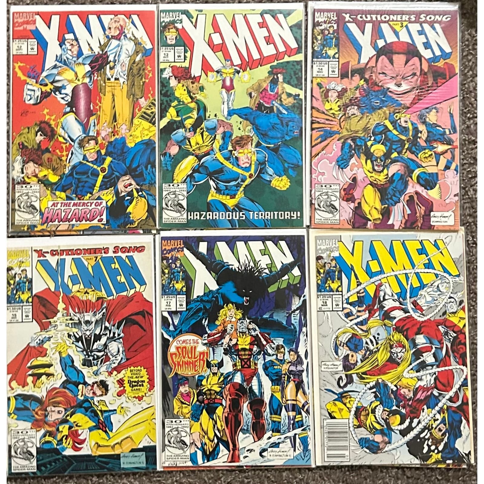 X-Men #12, 13, 14, 15, 17, 18 (1992 Marvel) Lot Of 6, 2 KEYS Hazard 1st App - Image 1