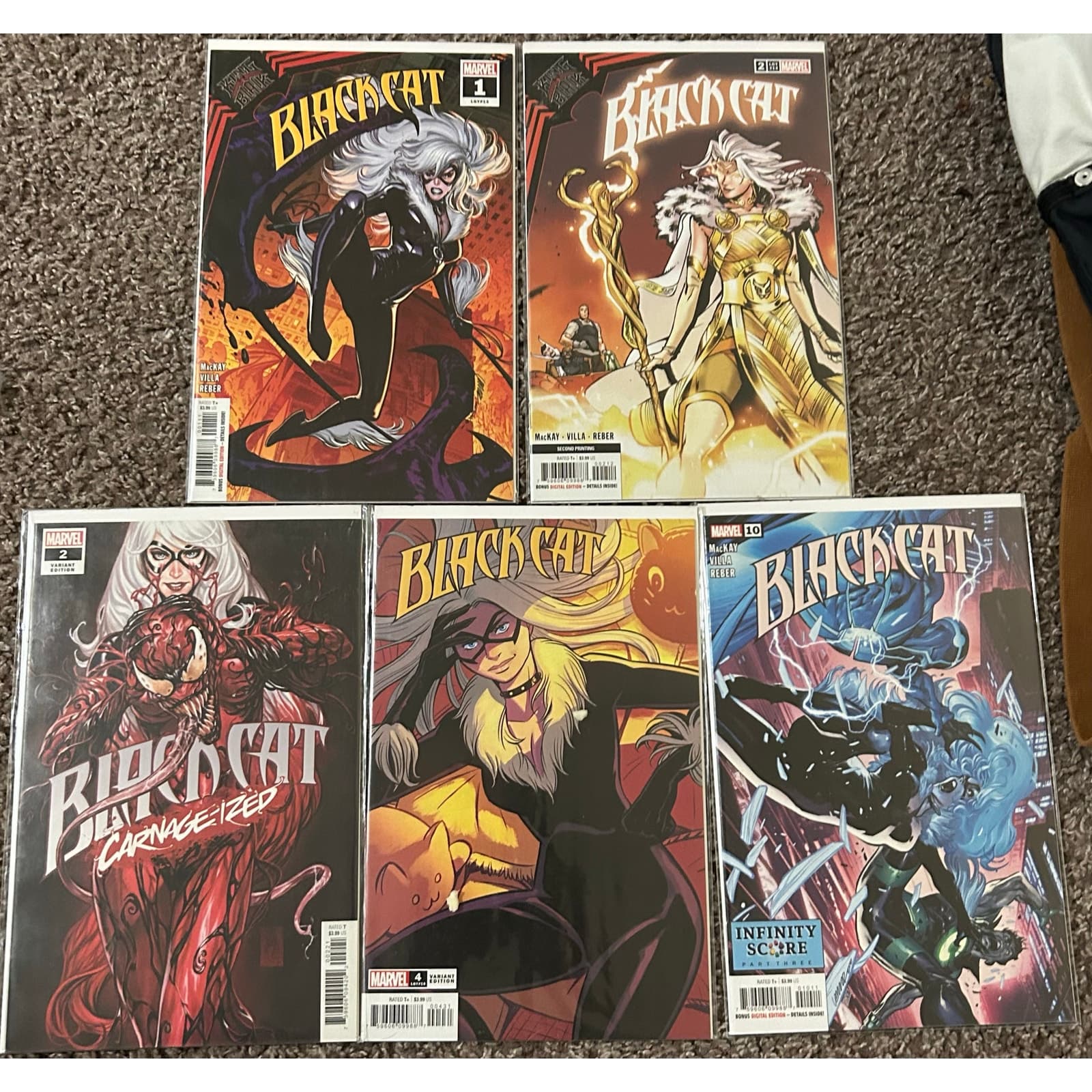 Black Cat Vol. 4 #1, 2 2nd Print, 2, 4, 10 (2021 Marvel) Lot of 5 King in Black - Image 1