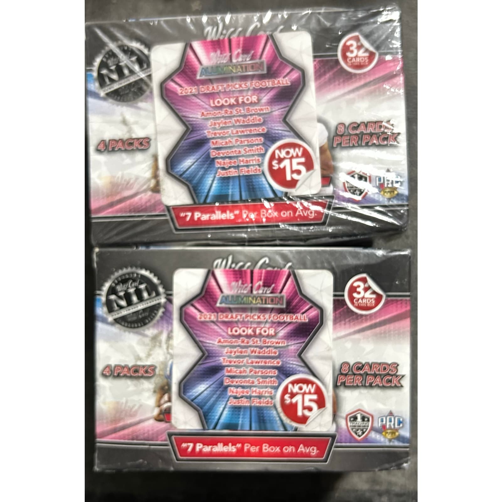 2021 Wild Card Alumination Football Hobby Boxes Lot of 2 - Image 1