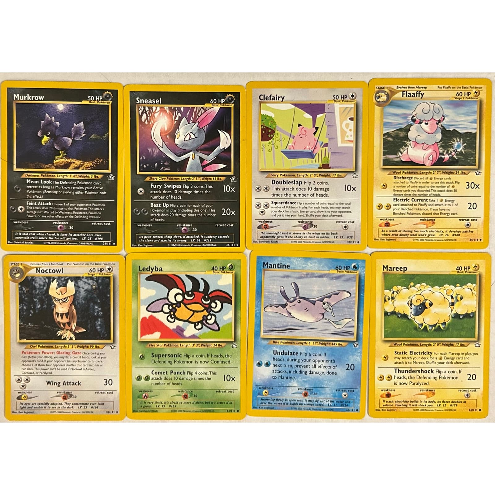 Vintage Neo Genesis Pokemon TCG Lot of 8 - Image 1