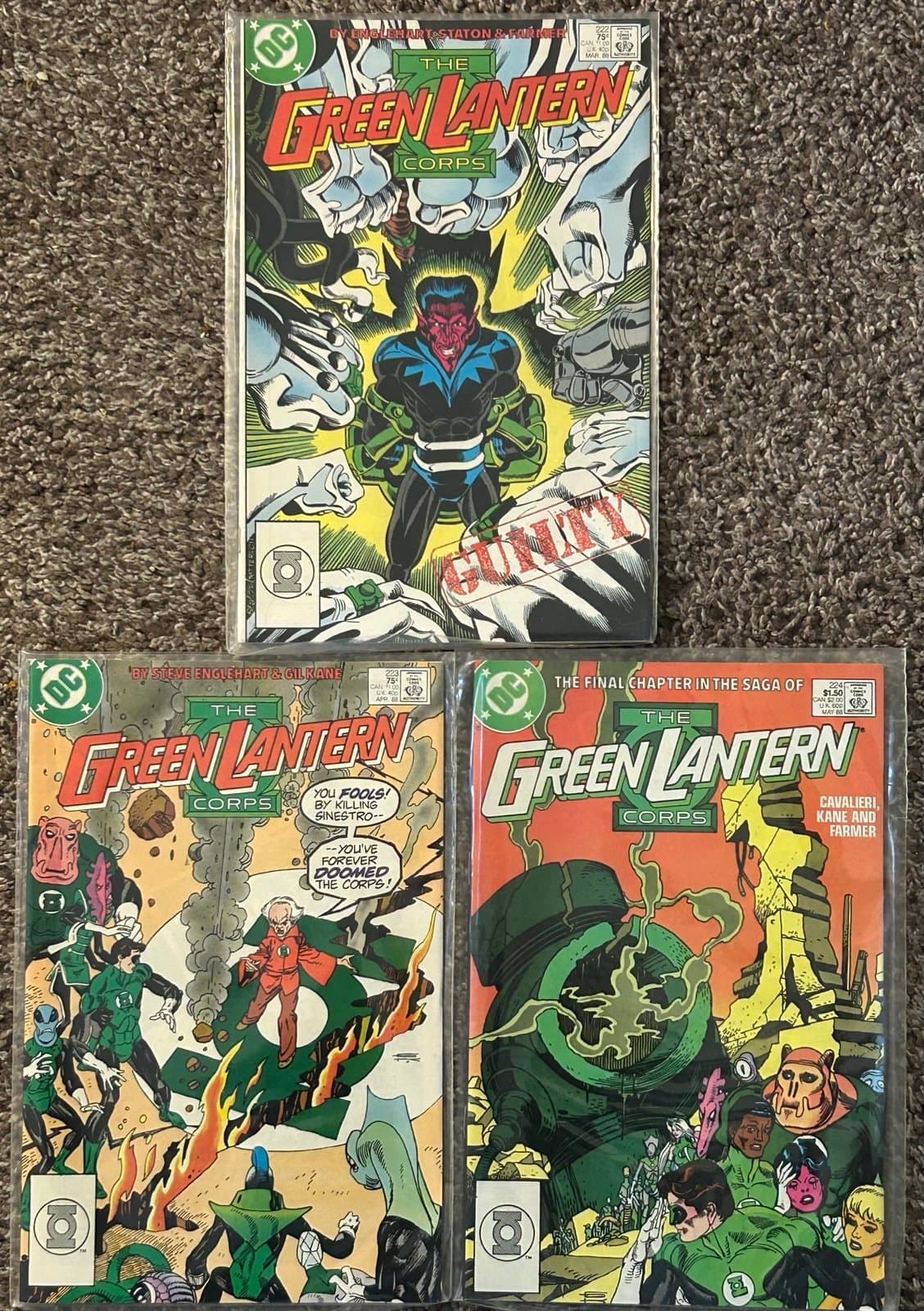 Green Lantern Corps. #222, 223, 224 (1988 DC) Lot of 3 - Image 1