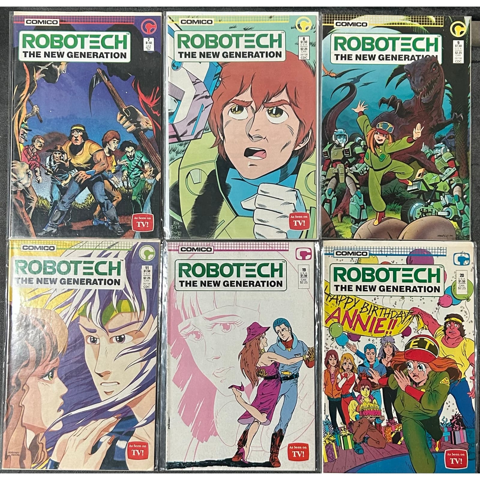 Robotech: The New Generation #7, 8, 9, 11, 19, 20 (1985 Comico) Lot of 6 Vintage - Image 1