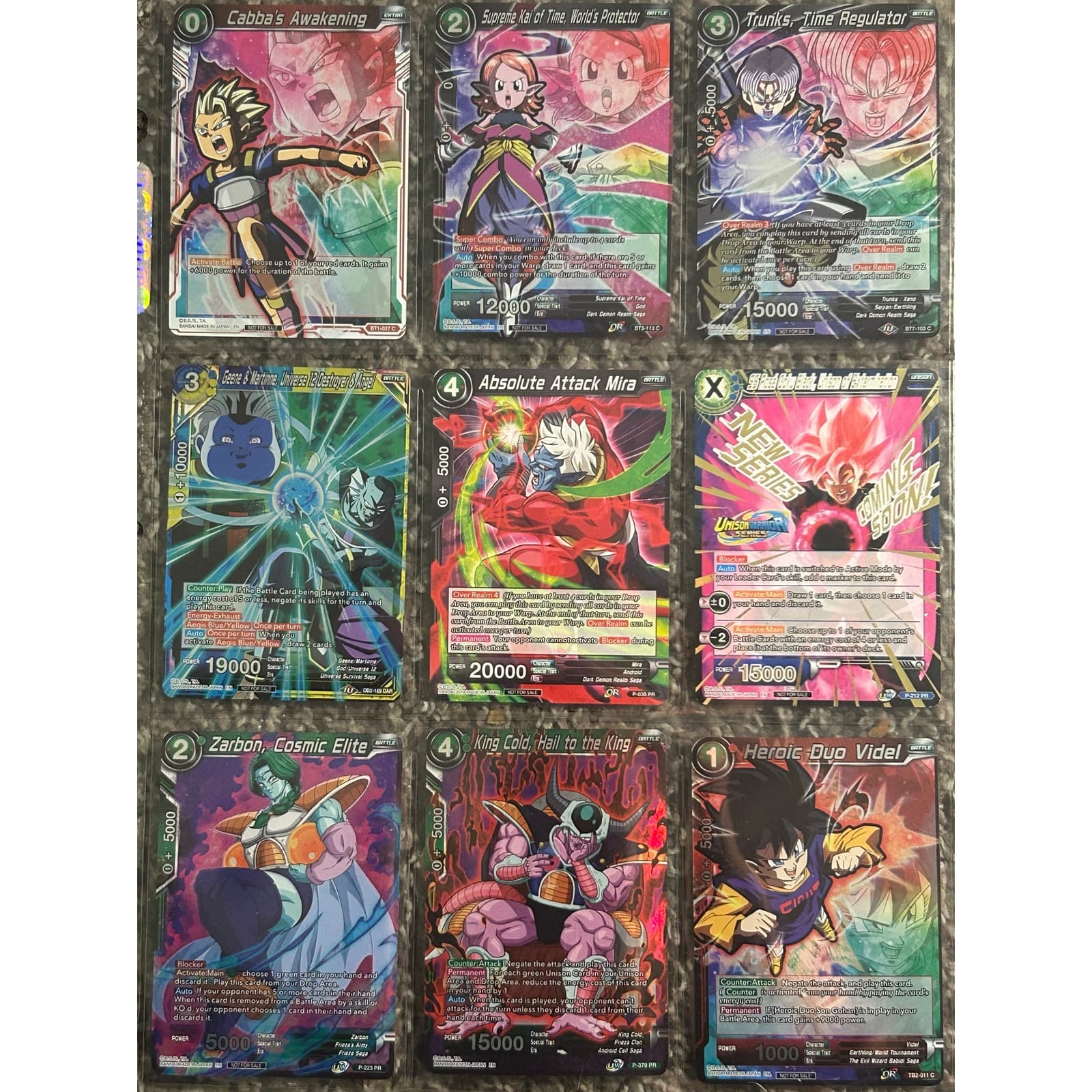 Lot Of 9 Promo Dragon Ball Super Card Game TCG Foils & Regular Cards - Image 1