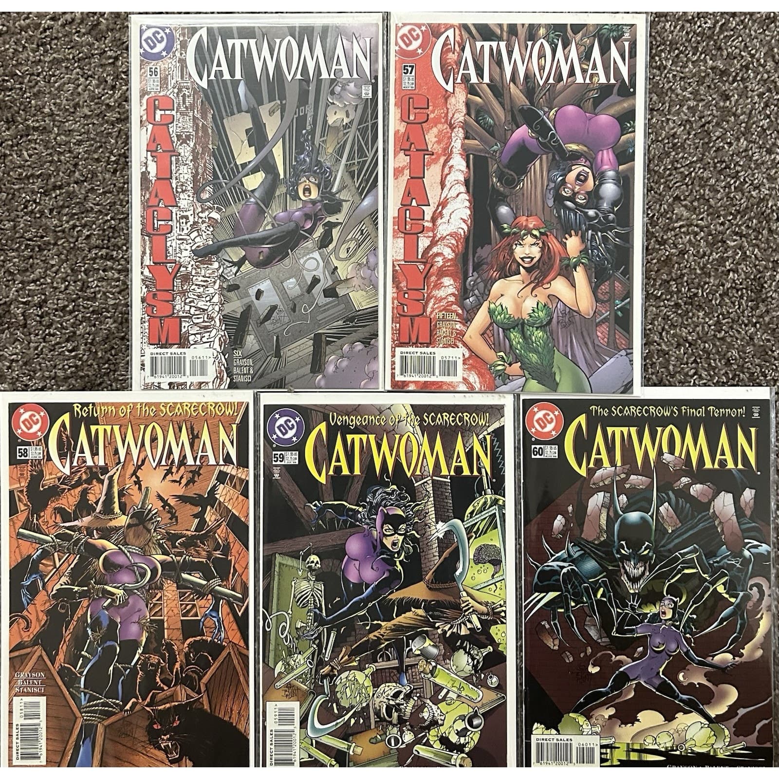 Catwoman 2 Series #56 - 60 (1998 DC) Lot Of 5 Poison Ivy - Batman - Scarecrow - Image 1