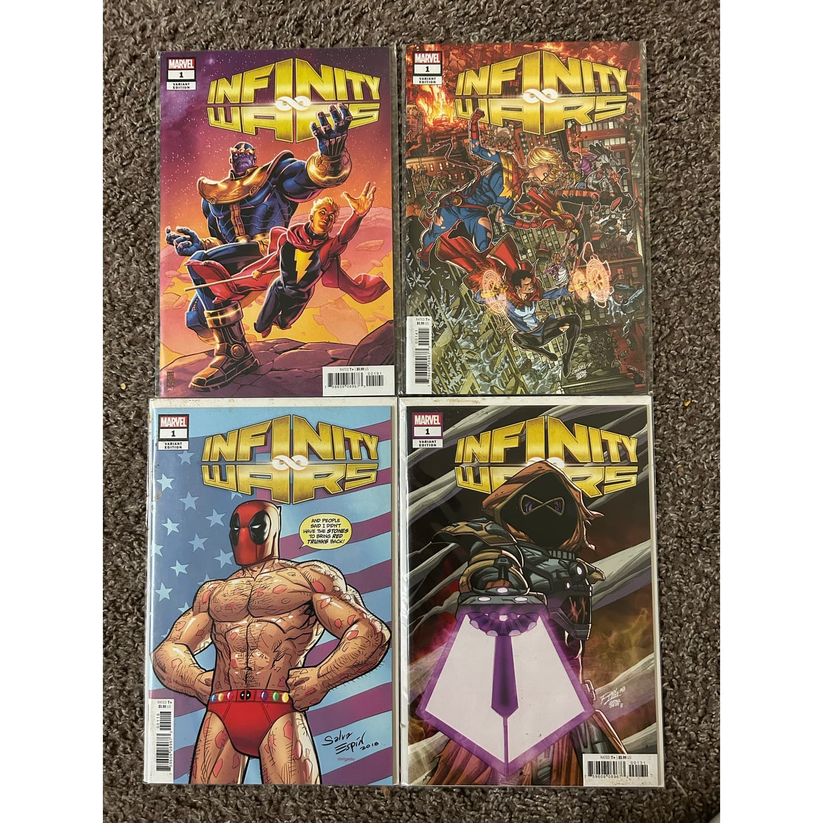 Infinity Wars #1 LTD 1 For 10, 1 Garron, 1 RPIV, 1 Lim (2018 Marvel) Lot of 4 - Image 1