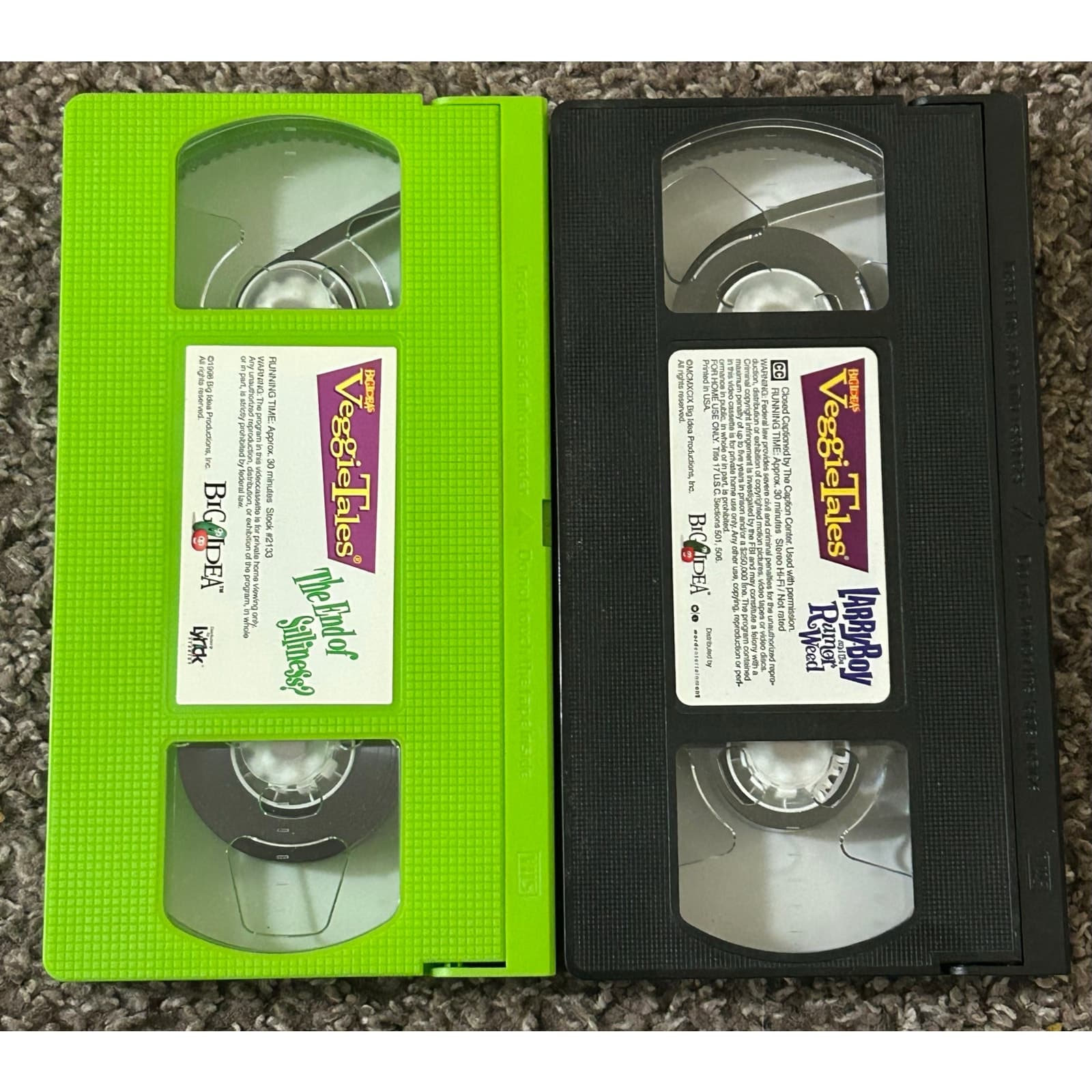 Veggie Tales The End of Silliness? (Green VHS) & Larry Boy & the Rumor Weed VHS - Thumbnail 6