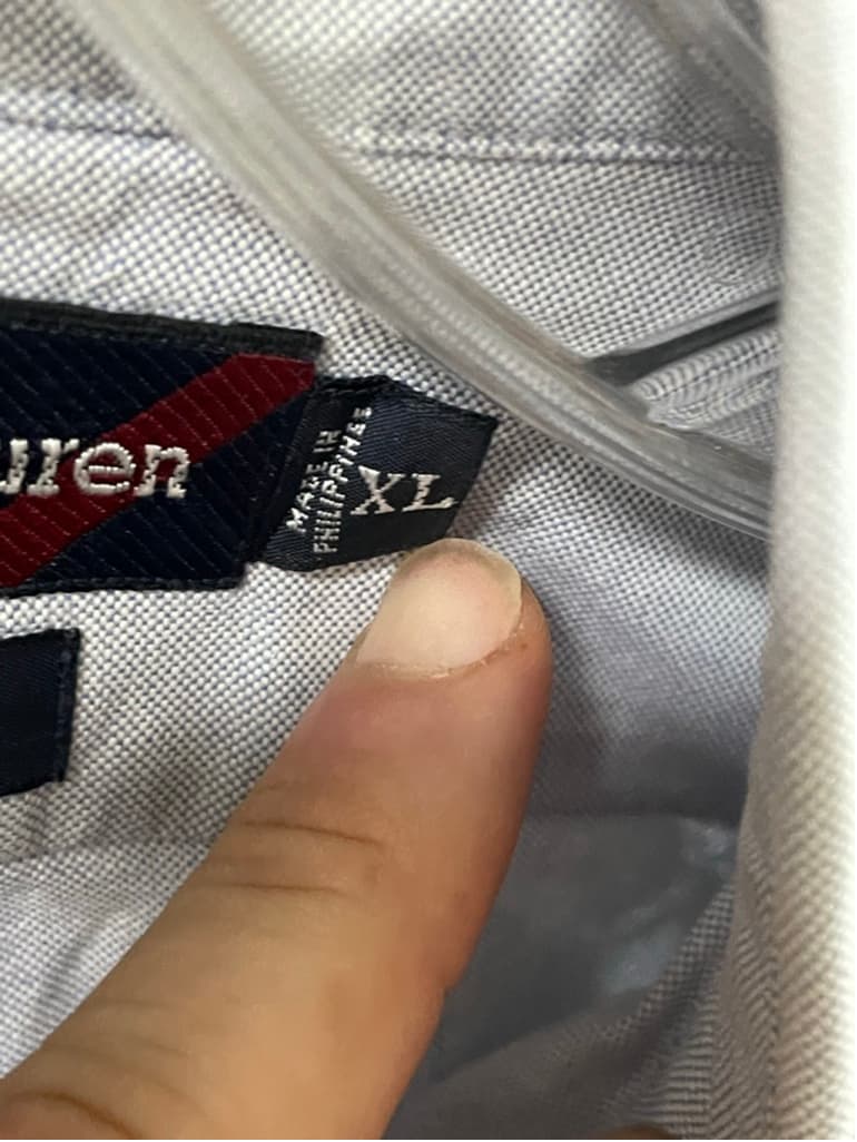 Men's Ralph Lauren XL Light Blue Navy Casual Button Down Big Shirt - Thumbnail 3